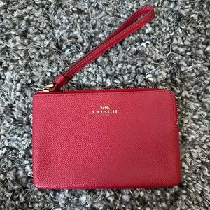 Coach Red Wristlet Coin Purse